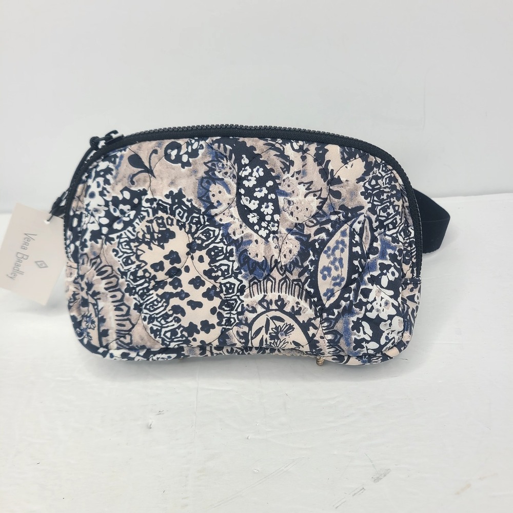Vera Bradley Navy Blue Featherweight Small Belt Bag Fanny Pack Stratford Paisley